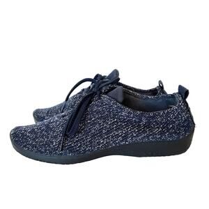 Arcopedico Starry Night Navy Blue Knit Sneakers Womens 10.5 Euro 42 Lace Up